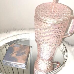 Handmade One of a Kind Abstract Coaster with Matching Tumbler BRAND NEW!